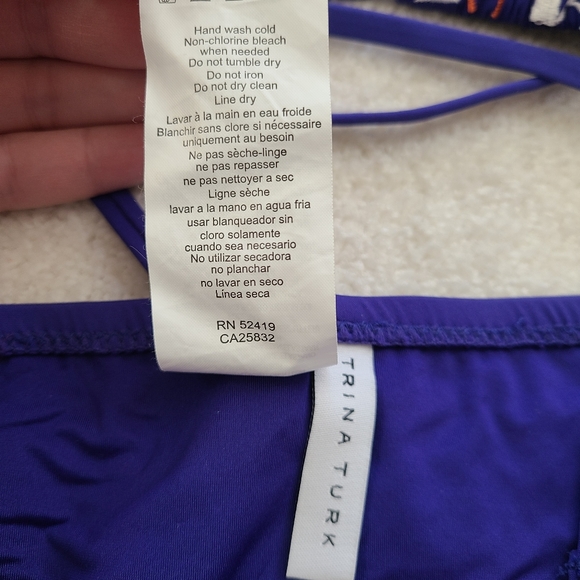 NWT TRINA TURK embroidered bikini sz 8/10 Cerulean Blue - Picture 10 of 13